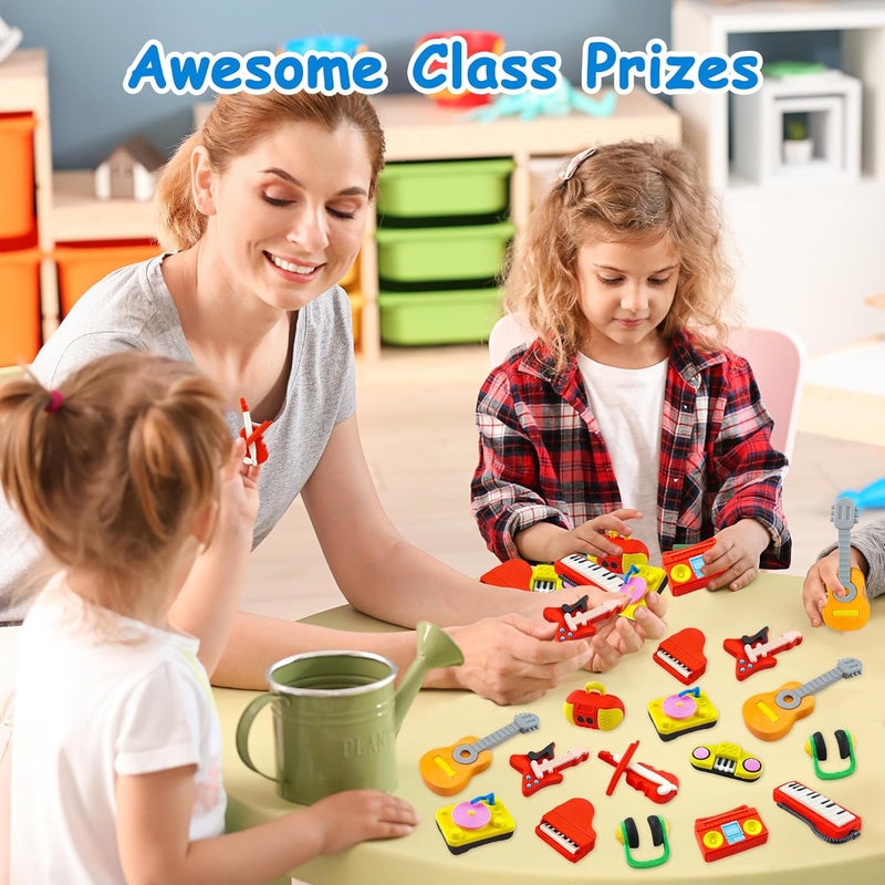 Satomoto 30 pcs Musical Erasers for Kids Classroom Prizes，Puzzle Eraser 3D Take Apart Musical Instrument Pencil Erasers for Kids Classroom Prizes, Class Treasure Box,Game Rewards,Party Favors - Image 4